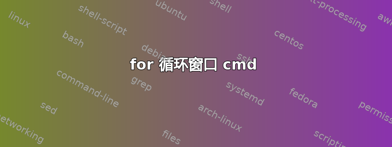 for 循环窗口 cmd