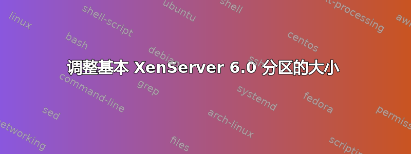 调整基本 XenServer 6.0 分区的大小