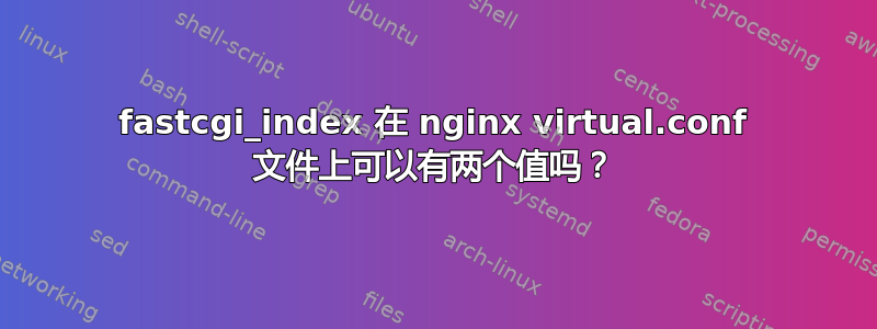 fastcgi_index 在 nginx virtual.conf 文件上可以有两个值吗？