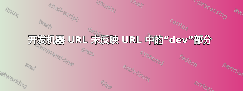 开发机器 URL 未反映 URL 中的“dev”部分