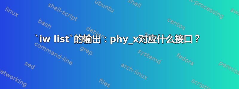 `iw list`的输出：phy_x对应什么接口？