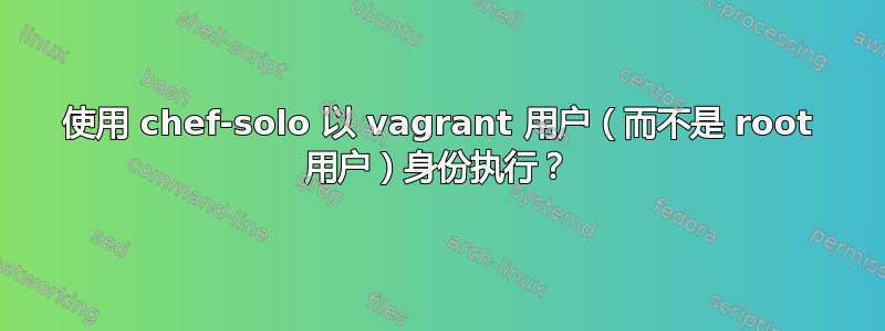 使用 chef-solo 以 vagrant 用户（而不是 root 用户）身份执行？