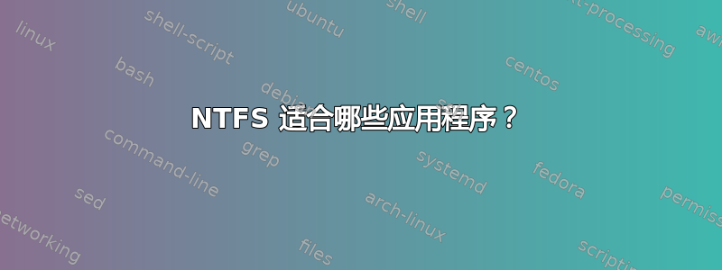 NTFS 适合哪些应用程序？