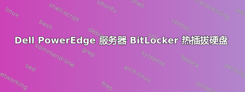 Dell PowerEdge 服务器 BitLocker 热插拔硬盘