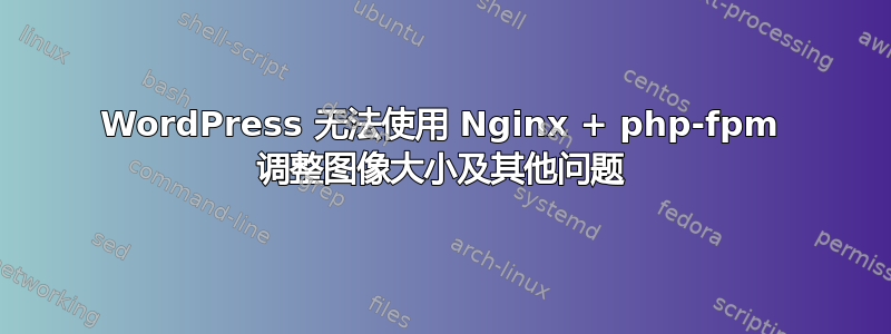 WordPress 无法使用 Nginx + php-fpm 调整图像大小及其他问题