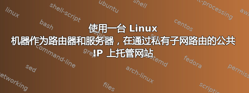 使用一台 Linux 机器作为路由器和服务器，在通过私有子网路由的公共 IP 上托管网站