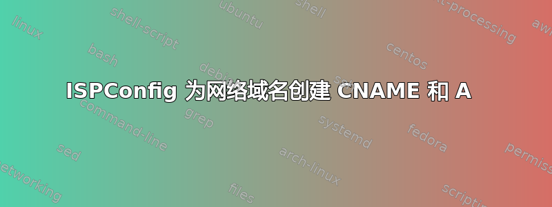 ISPConfig 为网络域名创建 CNAME 和 A 