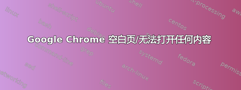 Google Chrome 空白页/无法打开任何内容