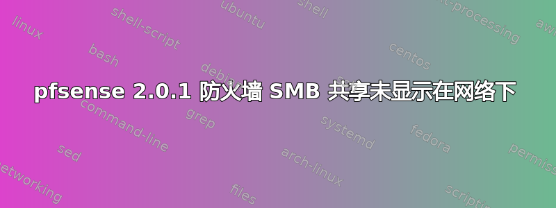 pfsense 2.0.1 防火墙 SMB 共享未显示在网络下