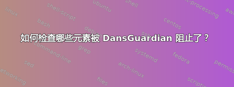 如何检查哪些元素被 DansGuardian 阻止了？