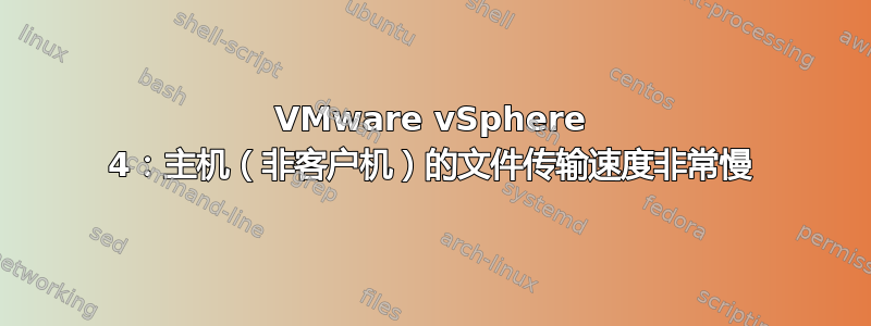 VMware vSphere 4：主机（非客户机）的文件传输速度非常慢