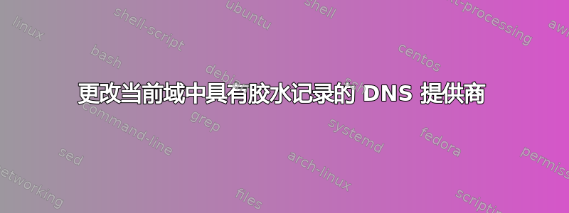 更改当前域中具有胶水记录的 DNS 提供商