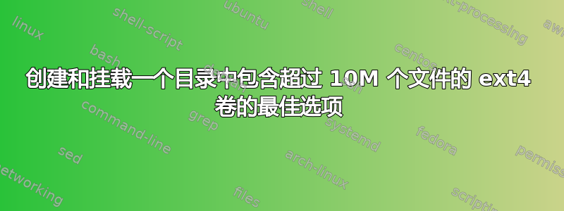 创建和挂载一个目录中包含超过 10M 个文件的 ext4 卷的最佳选项