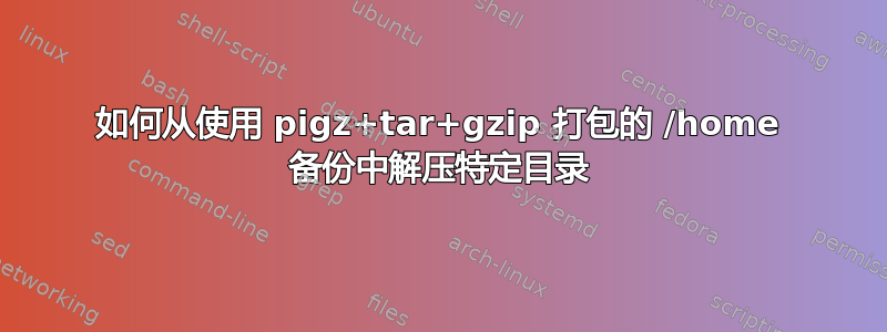 如何从使用 pigz+tar+gzip 打包的 /home 备份中解压特定目录