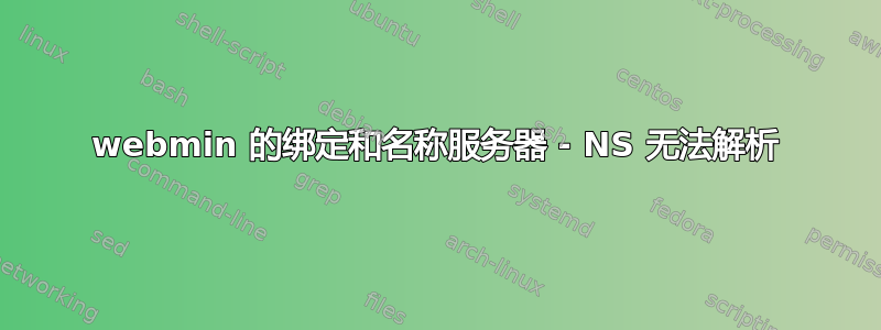 webmin 的绑定和名称服务器 - NS 无法解析