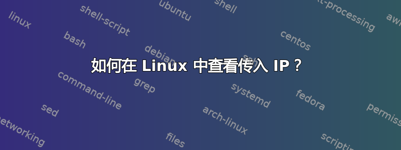 如何在 Linux 中查看传入 IP？