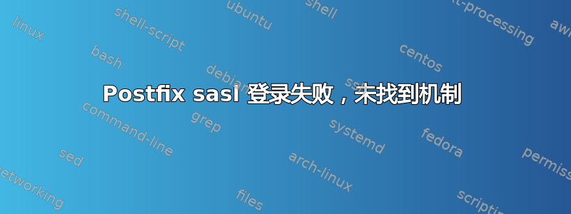 Postfix sasl 登录失败，未找到机制