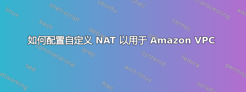 如何配置自定义 NAT 以用于 Amazon VPC