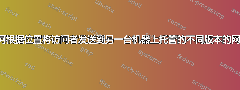 如何根据位置将访问者发送到另一台机器上托管的不同版本的网站