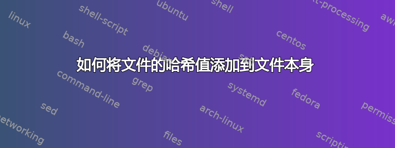 如何将文件的哈希值添加到文件本身