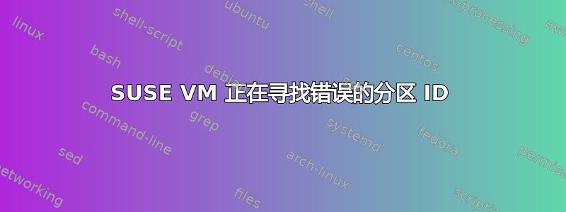 SUSE VM 正在寻找错误的分区 ID