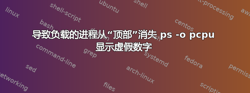 导致负载的进程从“顶部”消失 ps -o pcpu 显示虚假数字