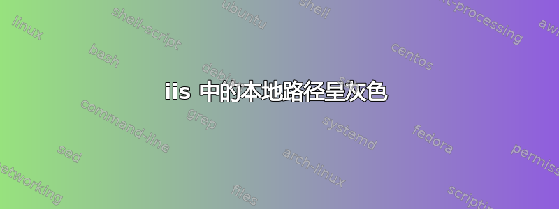 iis 中的本地路径呈灰色