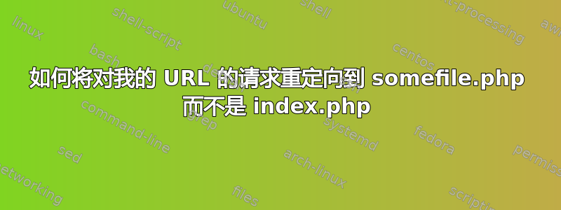 如何将对我的 URL 的请求重定向到 somefile.php 而不是 index.php