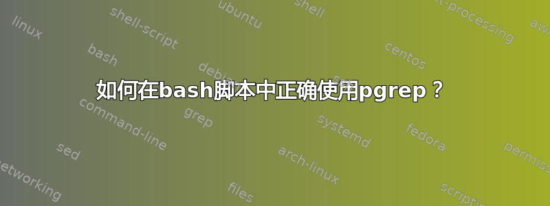 如何在bash脚本中正确使用pgrep？