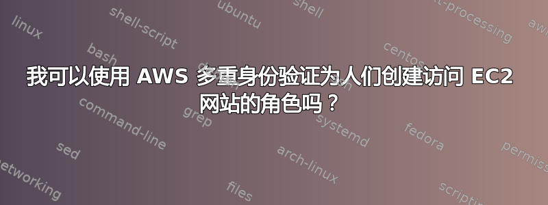 我可以使用 AWS 多重身份验证为人们创建访问 EC2 网站的角色吗？