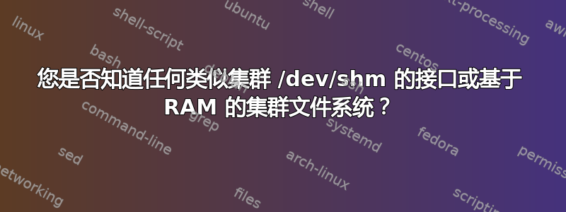 您是否知道任何类似集群 /dev/shm 的接口或基于 RAM 的集群文件系统？