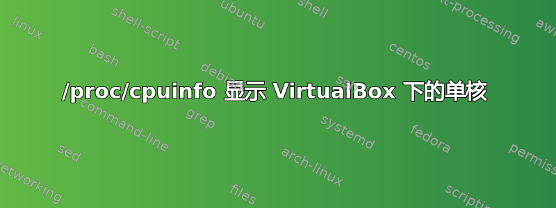 /proc/cpuinfo 显示 VirtualBox 下的单核