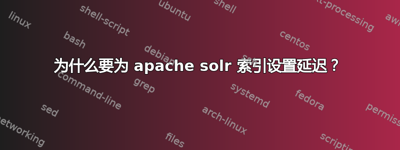 为什么要为 apache solr 索引设置延迟？