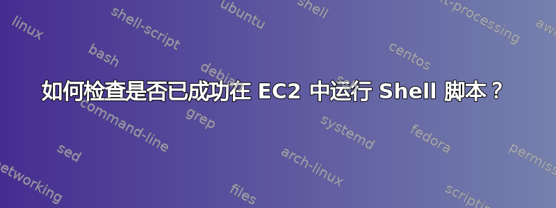 如何检查是否已成功在 EC2 中运行 Shell 脚本？