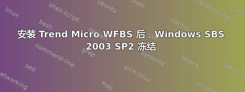 安装 Trend Micro WFBS 后，Windows SBS 2003 SP2 冻结