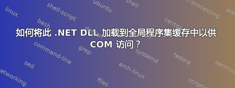 如何将此 .NET DLL 加载到全局程序集缓存中以供 COM 访问？