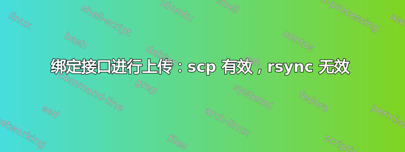 绑定接口进行上传：scp 有效，rsync 无效