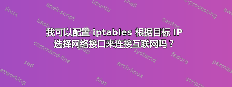 我可以配置 iptables 根据目标 IP 选择网络接口来连接互联网吗？