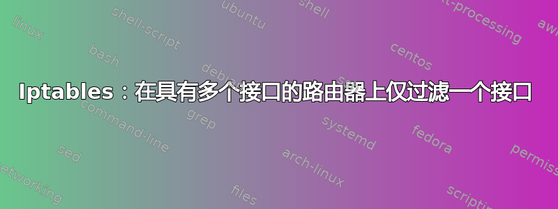 Iptables：在具有多个接口的路由器上仅过滤一个接口