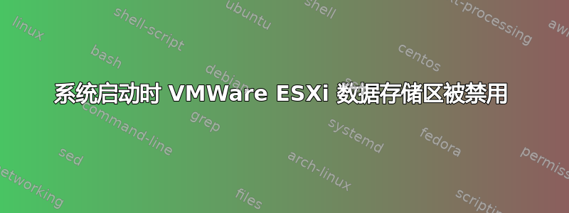 系统启动时 VMWare ESXi 数据存储区被禁用