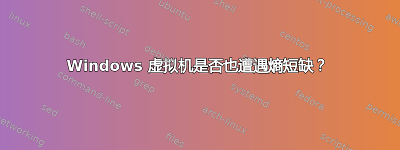 Windows 虚拟机是否也遭遇熵短缺？