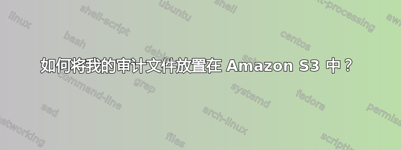 如何将我的审计文件放置在 Amazon S3 中？