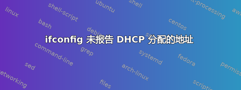 ifconfig 未报告 DHCP 分配的地址