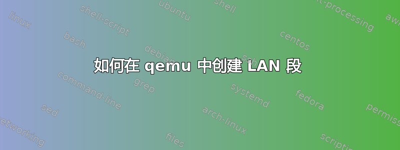 如何在 qemu 中创建 LAN 段