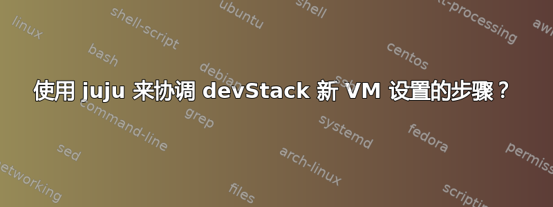 使用 juju 来协调 devStack 新 VM 设置的步骤？