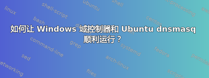 如何让 Windows 域控制器和 Ubuntu dnsmasq 顺利运行？