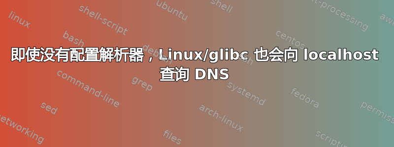 即使没有配置解析器，Linux/glibc 也会向 localhost 查询 DNS