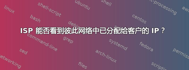 ISP 能否看到彼此网络中已分配给客户的 IP？