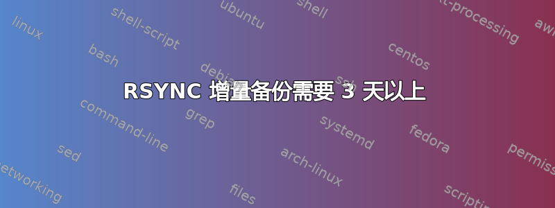 RSYNC 增量备份需要 3 天以上