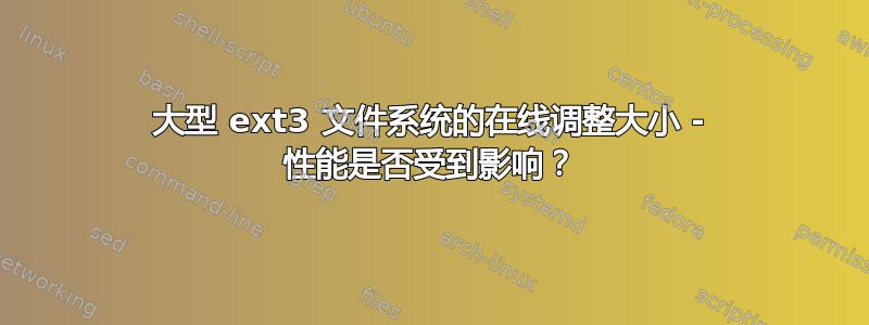 大型 ext3 文件系统的在线调整大小 - 性能是否受到影响？